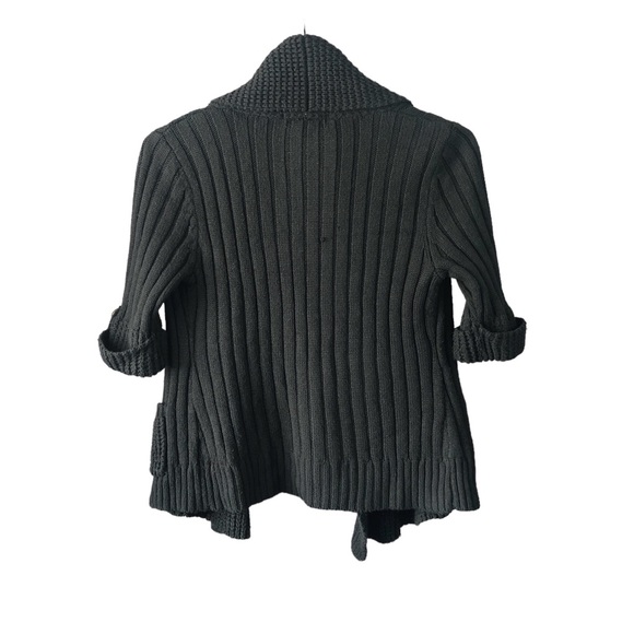 SWEATER - Women's Love By Design Black Ribbed Waffle Knit Sweater. Size XL - Picture 2 of 16